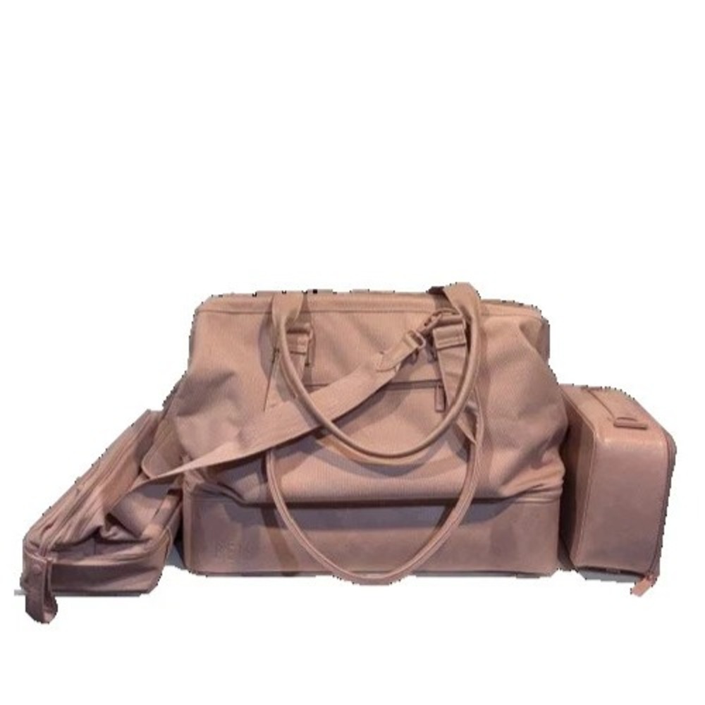 BEIS The Mini Weekender Atlas Pink + extras-makeup, toiletry, laptop 4 piece